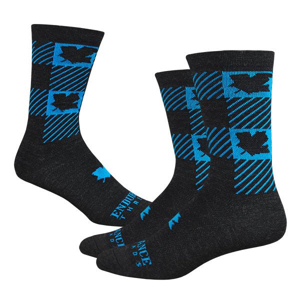 Maple Check 6" Race Wool Sock - Endurance Threads