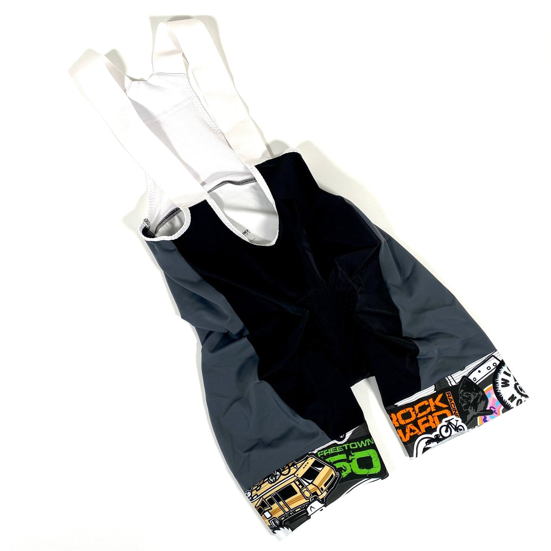 Women's RHR Sticker Pack Slick Bib Shorts - Gray/Black Split (Final Sale) - Endurance Threads