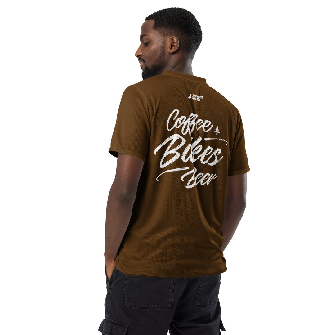 Coffee Bikes Beer ReSendIt Eco Jersey - Brown - Endurance Threads