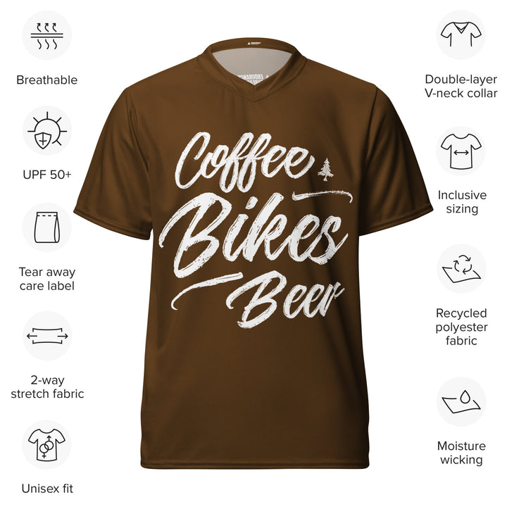 Coffee Bikes Beer ReSendIt Eco Jersey - Brown - Endurance Threads