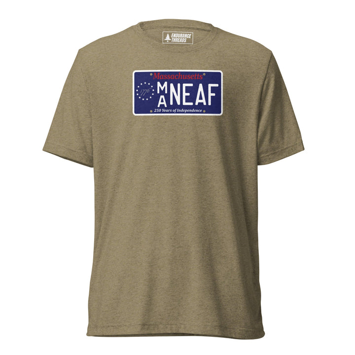 NEAF MA 1776 License Plate Tri - Blend Tee - Unisex - Endurance Threads