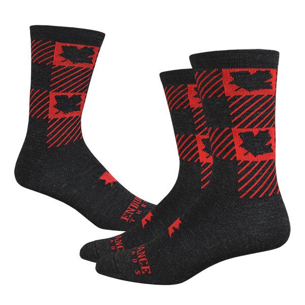 Maple Check 6" Race Wool Sock - Endurance Threads