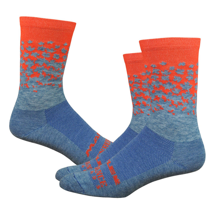 Maple LOTW Race Wool 6" Sock - Sapphire/Warm Red - Endurance Threads