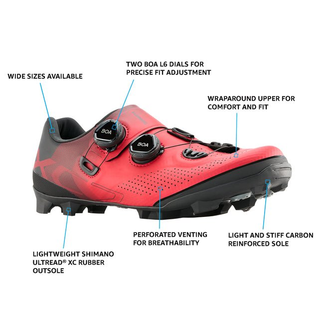 Shimano SH-XC702 Shoes Red Size 46/11.2 - Endurance Threads